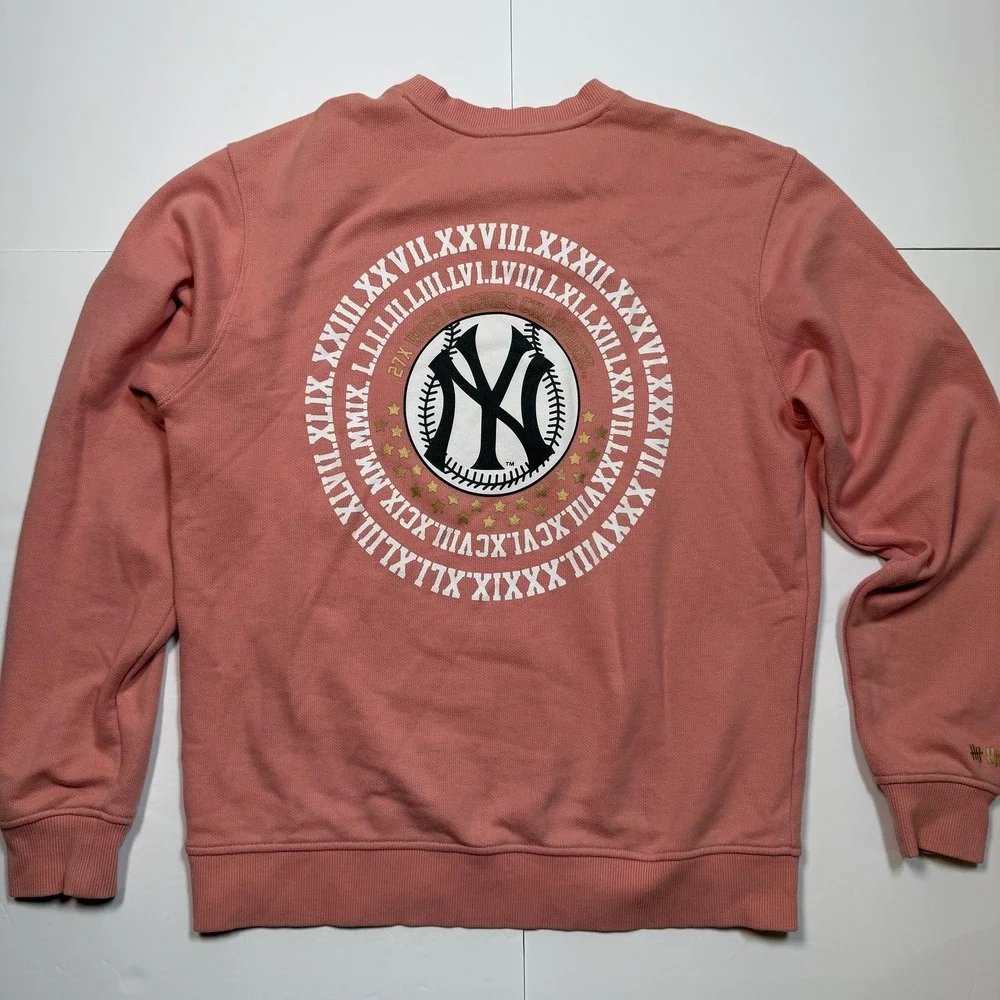 Rare New York Yankees Sweatshirt Womens XS Pink New Era Crewneck Pullover‎